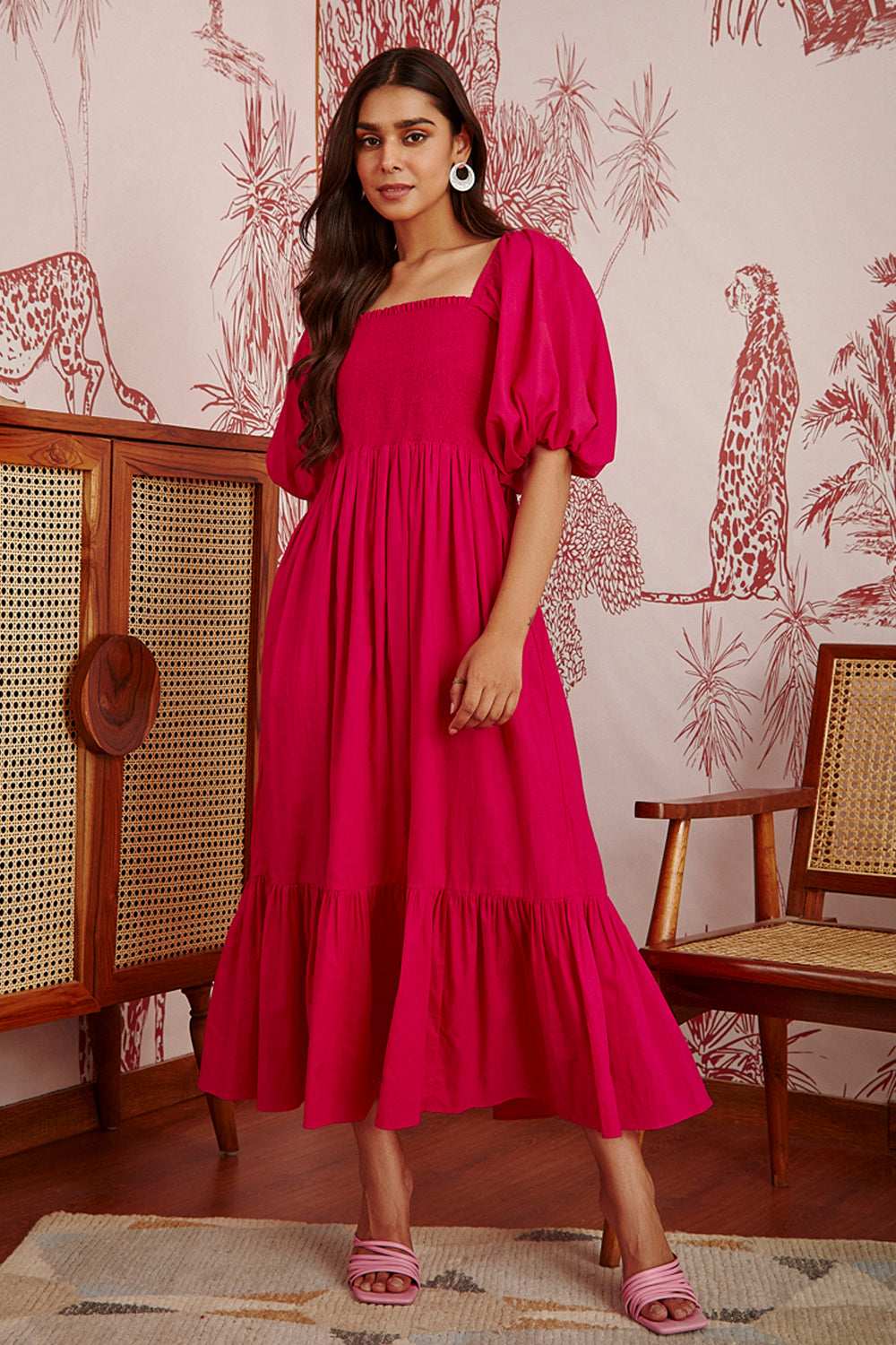 Zara Bright Pink Tier Dress – The Mama Project