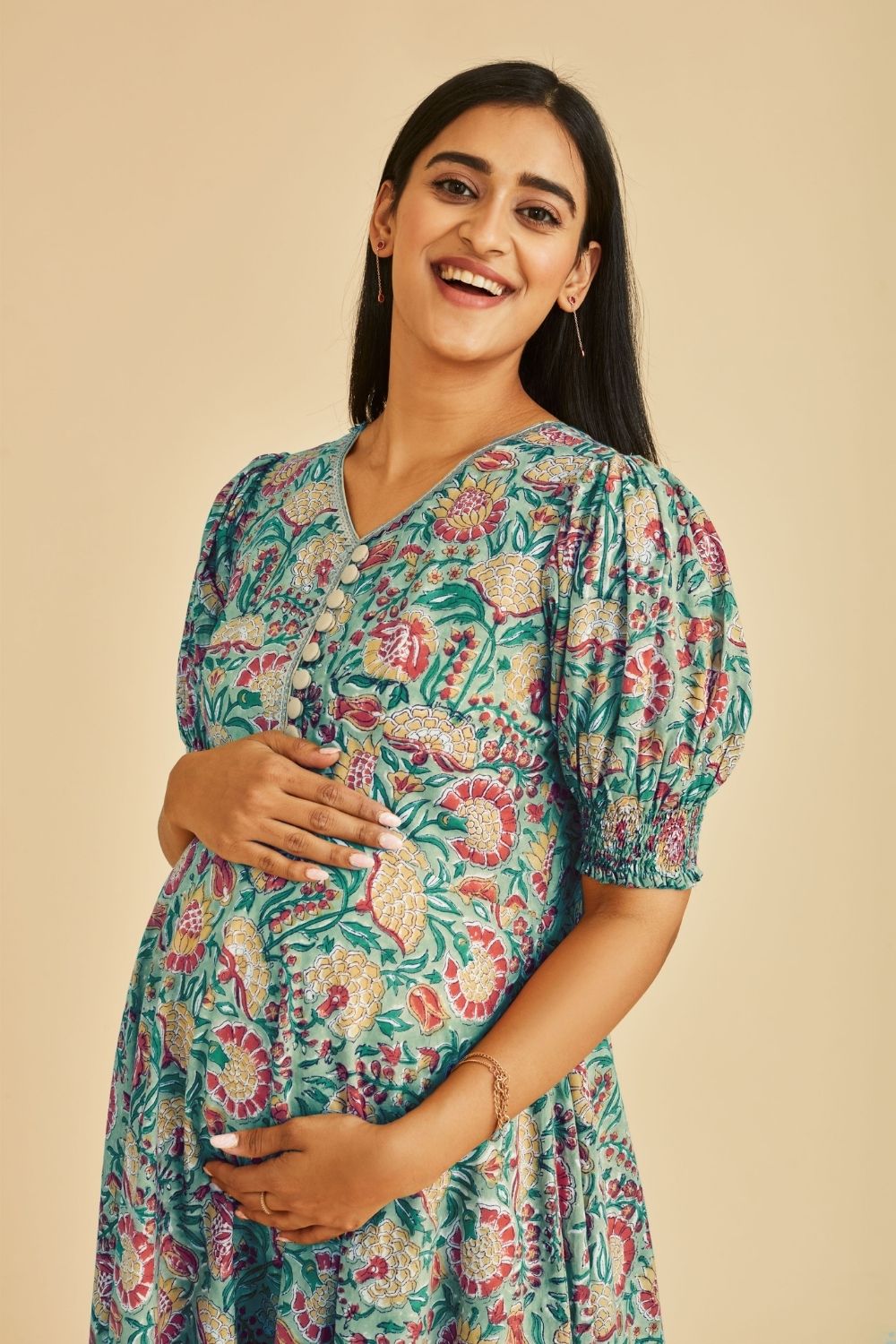 Izna Nursing Maternity Fit N Flare Maxi Dress The Mama Project