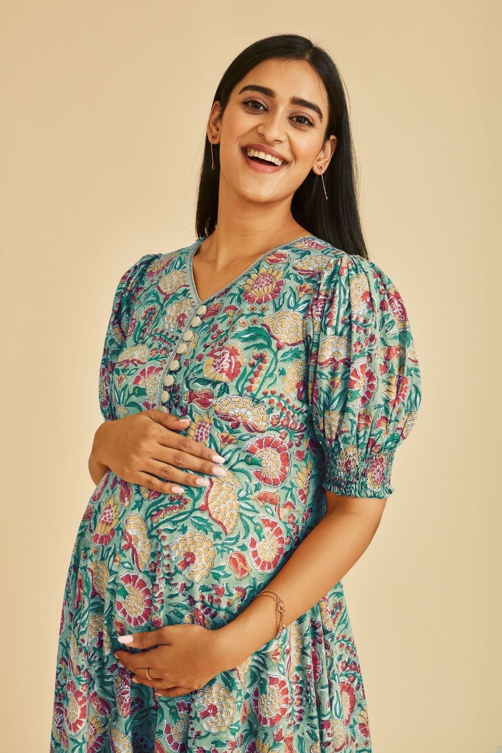 Izna Nursing & Maternity Fit N Flare Maxi Dress The Mama Project Izna Nursing & Maternity Fit N Flare Maxi Dress The Mama Project